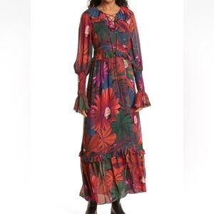 Farm Rio Bird Flowers Maxi Dress